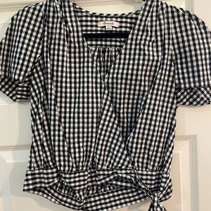 Madewell wrap gingham top